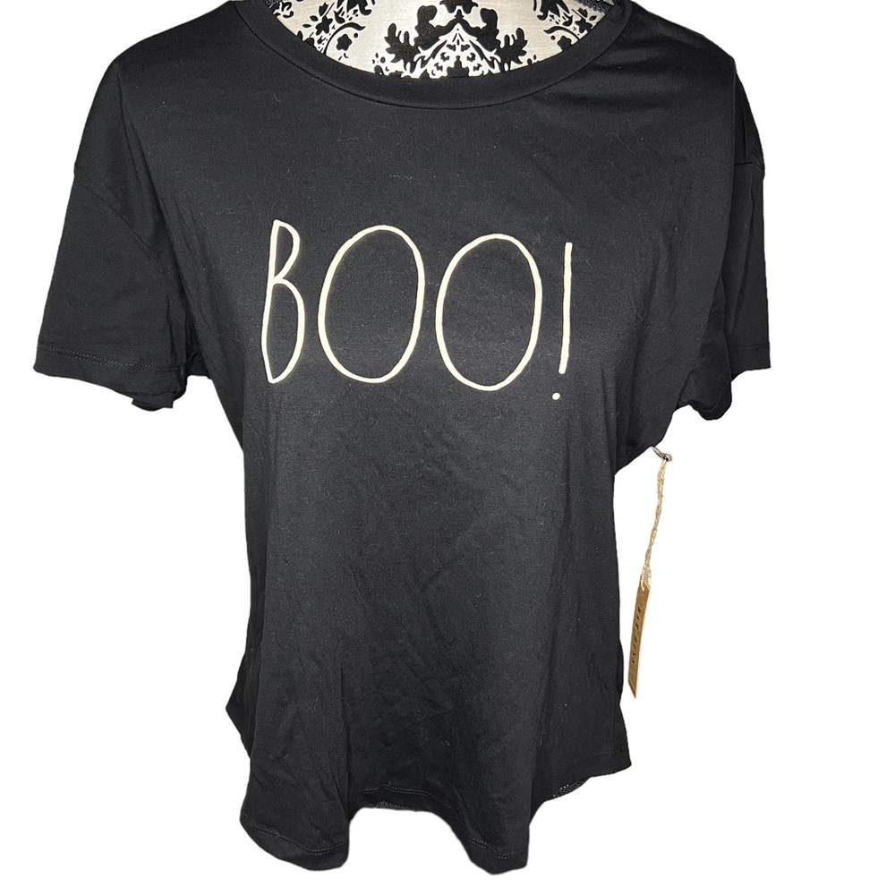 Rae Dunn Large Short Sleeve Boo! Graphic Tee Shirt